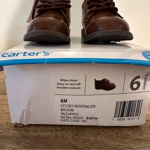 Carter’s Toddler Boy Spencer Brown Dress Shoe Sz 6M NWT NIB - Picture 7 of 8